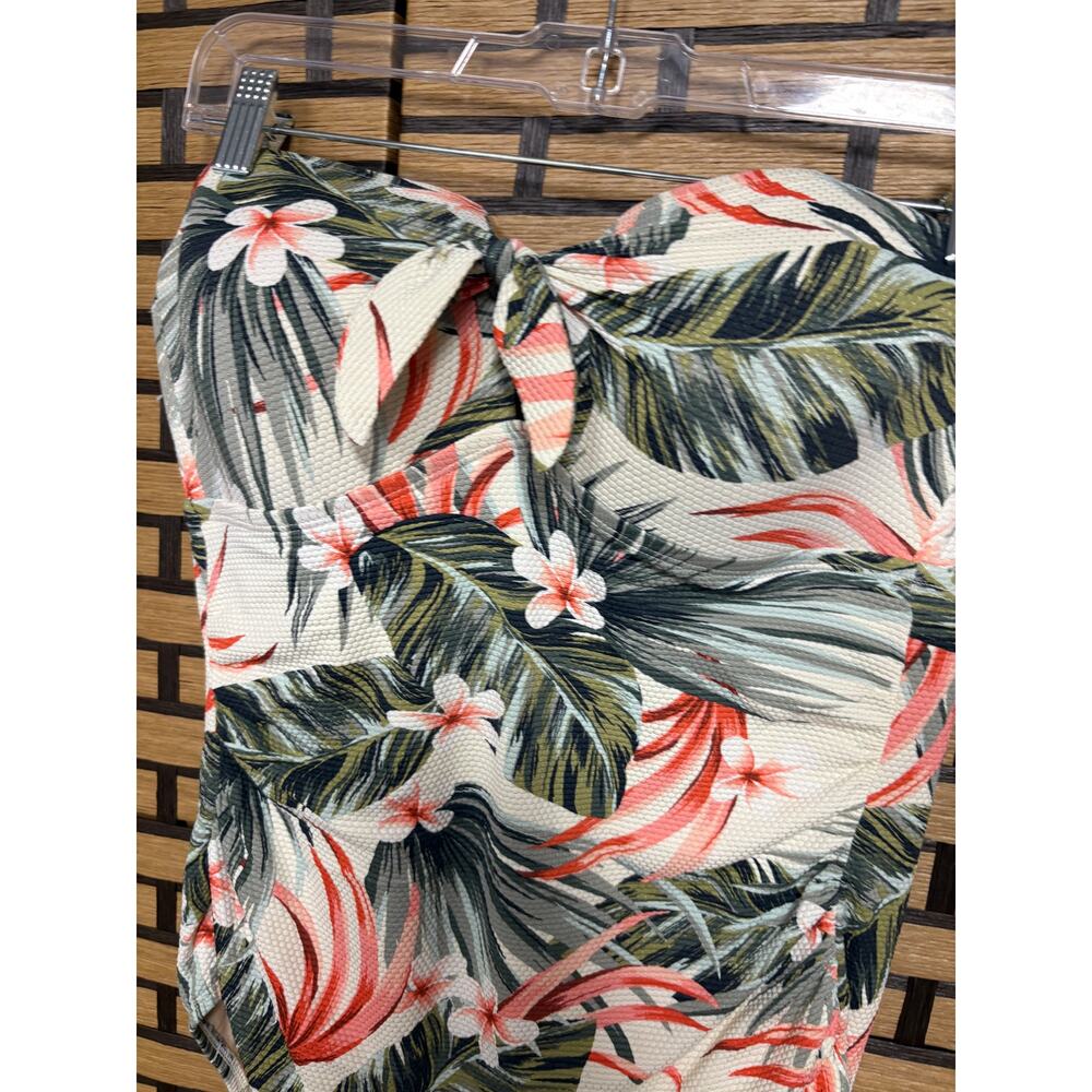 Kona Sol Palm Print One Piece Swimsuit Size Large - Picture 5 of 7